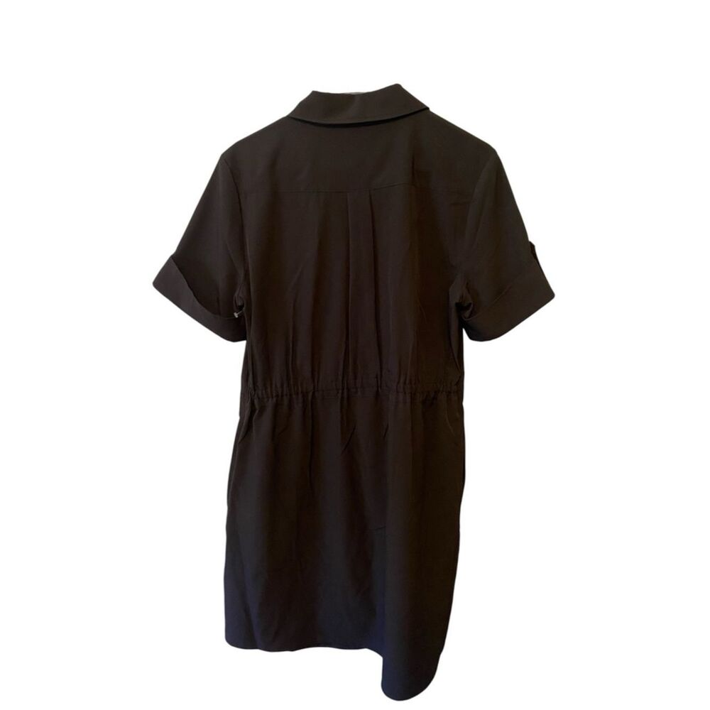 Halston Studio Black Shirt Dress | L | Classic Minimalist - Picture 8 of 8